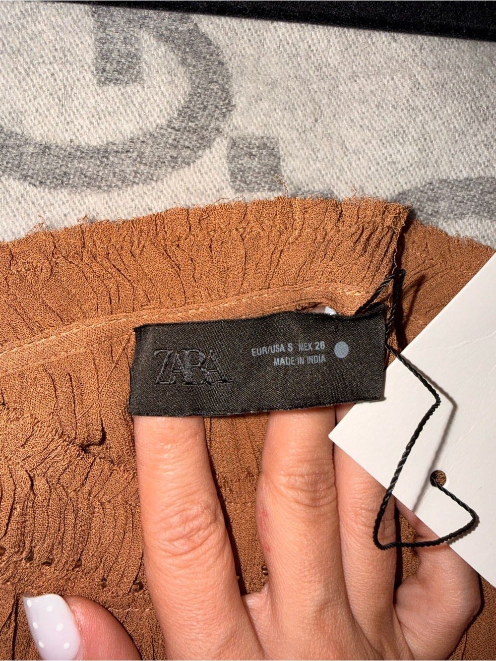 NWT Zara Brown Boho Maxi Dress with Lace Trim $129 - Picture 13 of 15